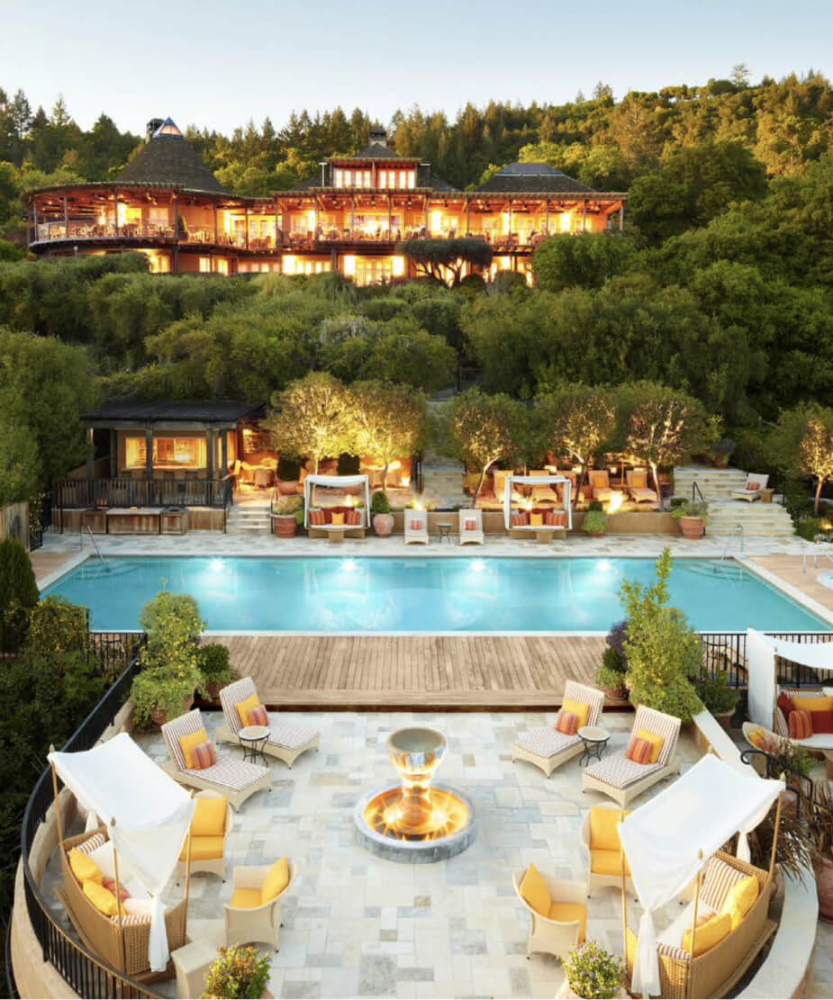 Pool and lounging area in Napa Valley