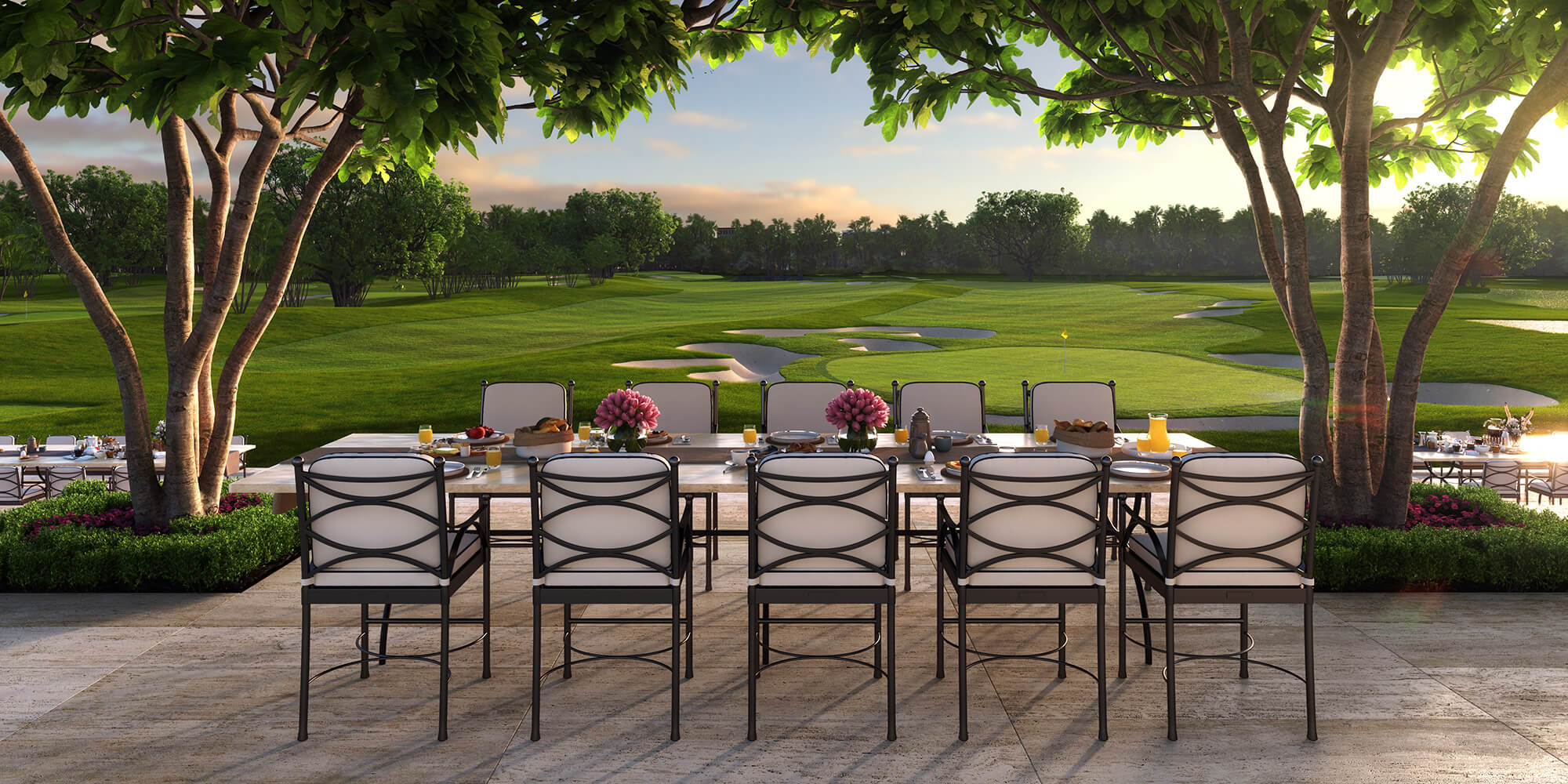 outdoor dining at the club house