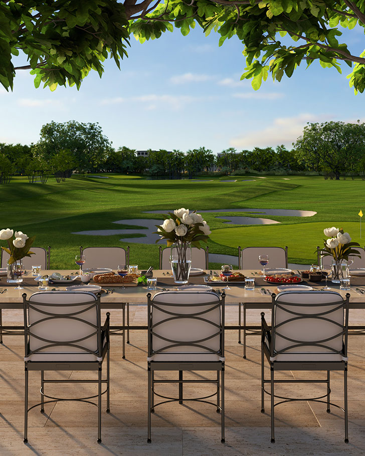 outdoor dining at the clubhouse