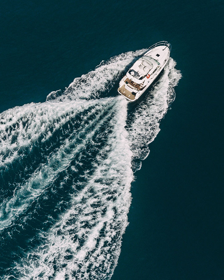 luxury yacht cruising in the ocean