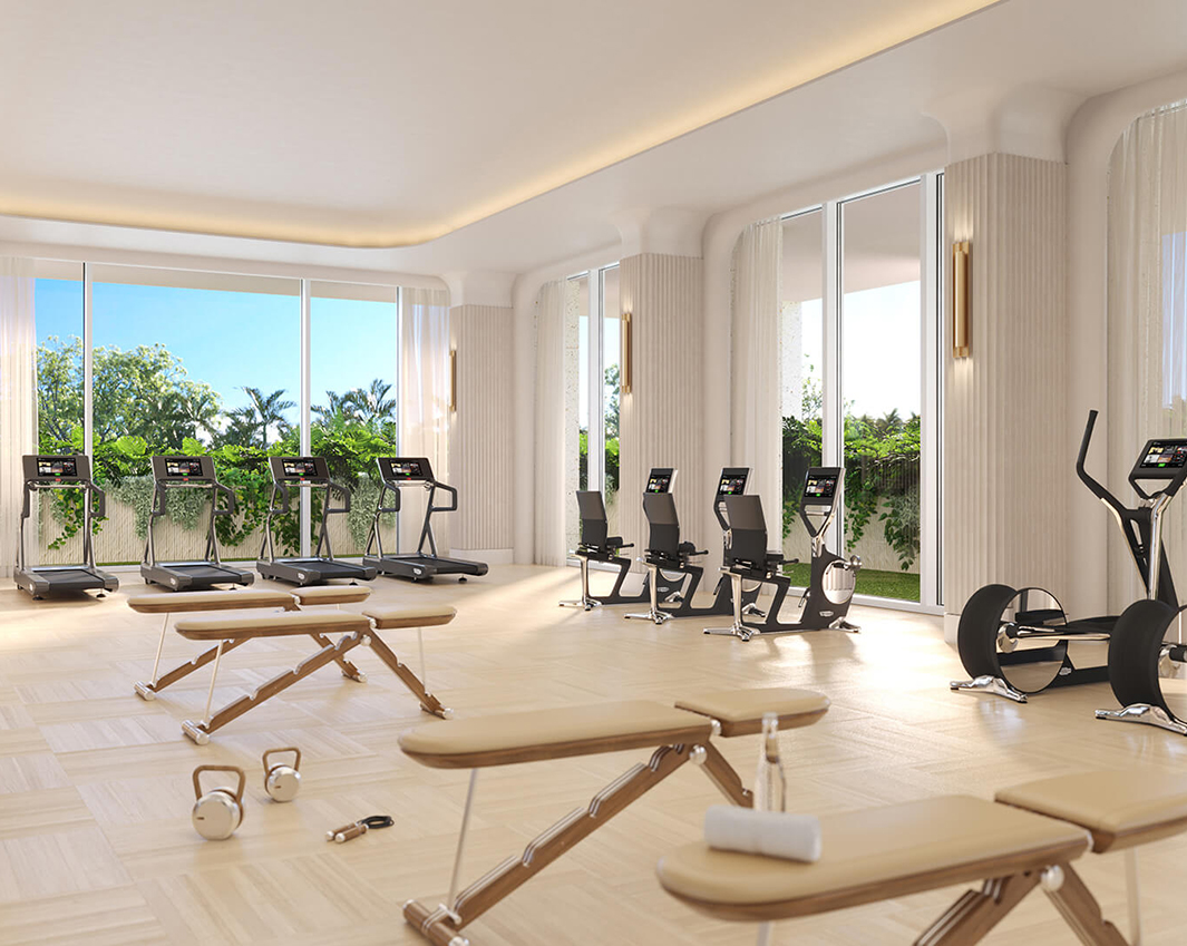 Gym space with different equipment