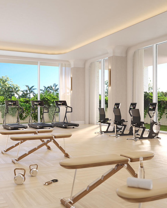 Gym space with different equipment